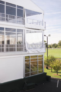Shaffer Sports and Events installed a triple-decker tent at the Keeneland racetrack in Lexington, Ky., for the Breeders' Cup World Championships in October. Photo: Shaffer Sports and Events