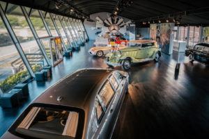 At the Pebble Beach Concours d’Elegance in California, Classic Event & Tent Rentals created a lounge with a wood-plank floor for Mercedes-Benz that allowed the carmaker to showcase its history with a display of automobiles. Photo courtesy of Classic Event & Tent Rentals.