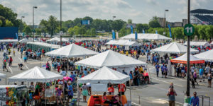 Classic Tents & Events, Norcross, Ga., installed 29 tents, primarily Anchor Fiesta® frame tents of various sizes, totaling about 12,160 square feet of tenting, for the Autism Speaks Georgia Walk in May in Atlanta, Ga. Photo by Julie and David Fisher, J & D Images.
