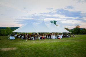 A 59-by-99-foot Tidewater Tent is installed by Durkin’s, Danbury, Conn., for a wedding. Photo courtesy of Durkin’s and Aztec Tents.