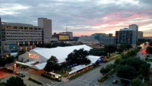 Because the MD Anderson Cancer Center 75th anniversary celebration in Houston, Texas, took place on hospital grounds, 616GC crews carefully coordinated with local authorities to allow emergency vehicles to access the hospital. Photo courtesy of 616GC.
